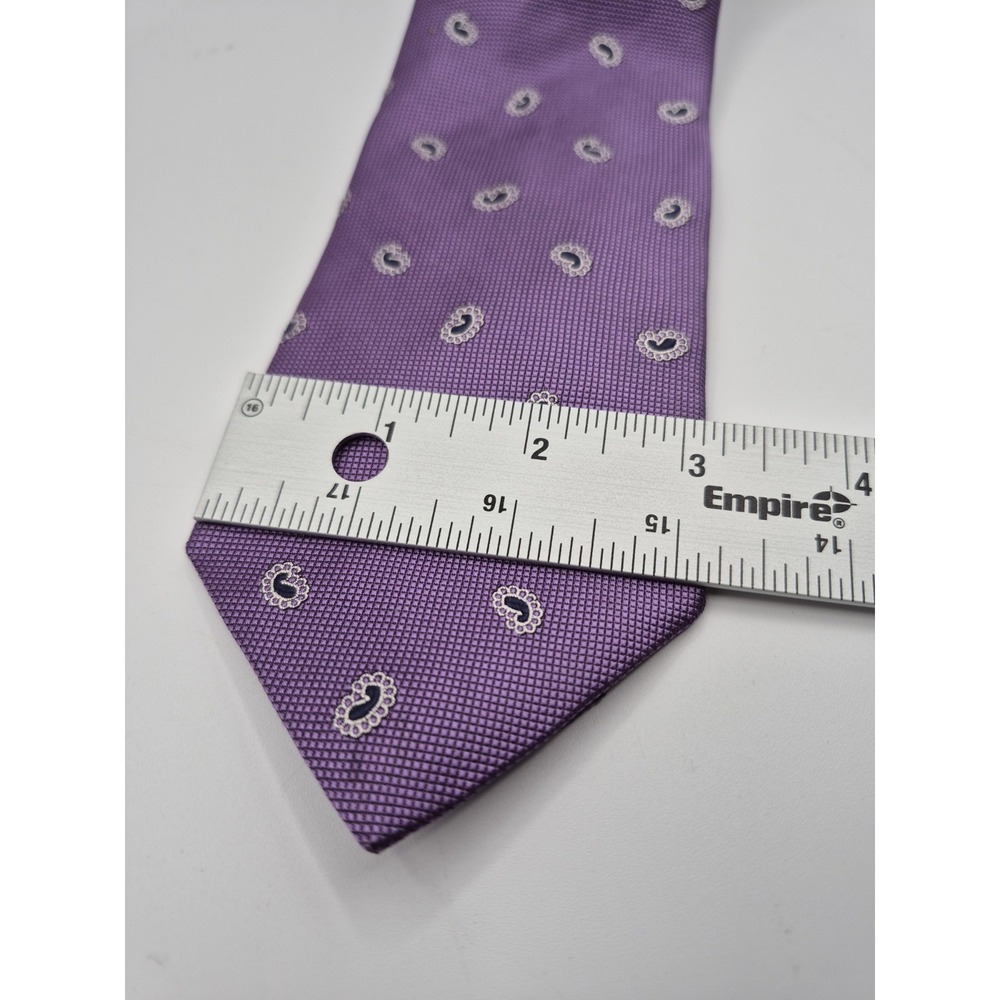 Brooks Brothers Makers Merchants Paisley Tie Purple Italian Silk USA - Picture 3 of 4